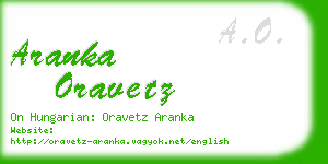 aranka oravetz business card